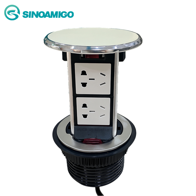 ổ cắm âm bàn trụ đảo SInoamigo 2 điện nhỏ gọn STP-1SW-2 mầu trắng nhà giá siêu tốt